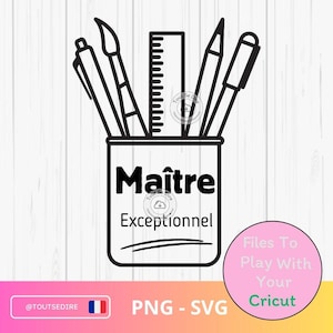 Descargar Maestro excepcional SVG PNG Cita regalo maestro fin de año archivo digital Cricut para velas jarrones taza ToutSeDire