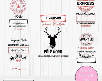 May include: A collection of Christmas-themed SVG and PNG files with various designs. Includes text such as "North Pole Express Mail," "Special Delivery," and "Do Not Open Before December 25th." Features reindeer silhouettes and holiday graphics.