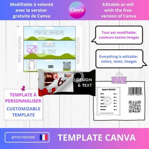 Scarica il modello Canva Kinder Bueno Packaging per personalizzare l'etichetta modificabile della tavoletta di cioccolato alla nocciola ToutSeDire