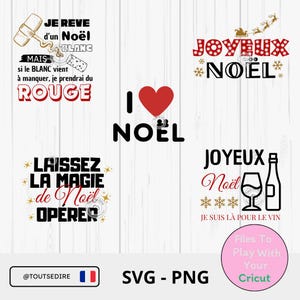 DOWNLOAD Französische Weihnachtszitate SVG PNG-Dateien Feiern zum Jahresende Zitat Glühwein Schneidedatei Cricut Silhouette ToutSeDire