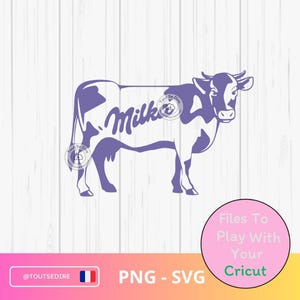 Download Milka SVG PNG Christmas Svg funny logo Svg PNG Stickers digital files Cricut Silhouette Christmas party Cow Easter ToutSeDire