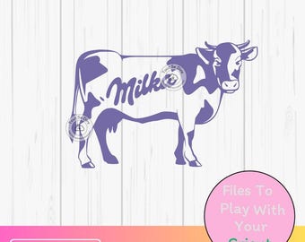 Download Milka SVG PNG Christmas Svg funny logo Svg PNG Stickers digital files Cricut Silhouette Christmas party Cow Easter ToutSeDire