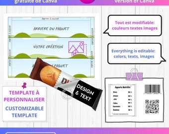 Modello di confezione per festa a tema Nutella: etichetta Canva B-Ready modificabile e personalizzabile per KinderToutSeDire