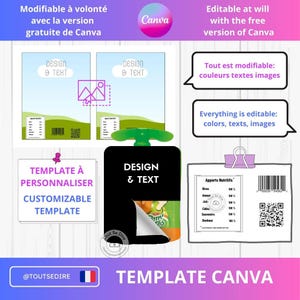 Download Template Label Apple Compote Gourd to Customize Packaging Drag and Drop Editable Canva Label ToutSeDire