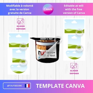 Téléchargement Template Étiquette à personnaliser pot de pâte à tartiner Emballage Nutella Go modifiable Canva Glisser déposer ToutSeDire