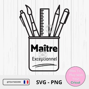 Descargar Maestro excepcional SVG PNG Cita regalo maestro fin de año archivo digital Cricut para velas jarrones taza ToutSeDire