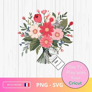 Descargar Feliz Día de la Madre color PNG Cita declaración amor día de la madre archivo digital Cricut para velas jarrones taza ToutSeDire