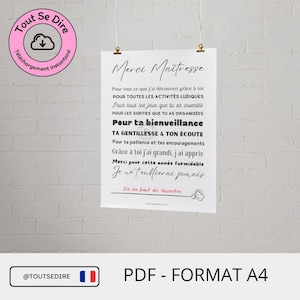 Descargar Gracias Maestro PDF Póster de regalo de fin de año Gracias Maestro demasiado bueno para personalizarlo con firma a manoToutSeDire