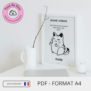 Téléchargement PDF A4 français Carte Affiche départ collègue ami(e) Bonne chance à télécharger et imprimer par vos soins ToutSeDire