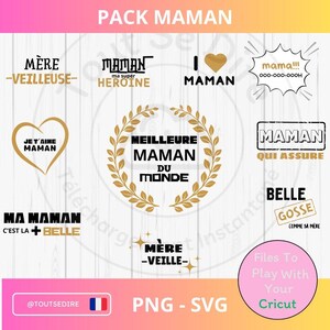 TÉLÉCHARGEMENT 10 citations maman SVG fichiers SVG fêtes anniversaires de toutes les mamans mères fichier coupe Cricut Silhouette ToutSeDire