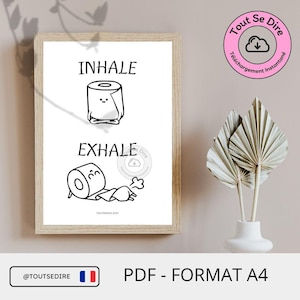 Download immediato del poster WC francese Umorismo WC da scaricare e stampare da soli Airbnb affitto stagionale ToutSeDire