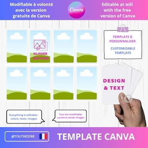 Téléchargement Template jeu de cartes vierge à personnaliser texte couleur modifiable à volonté avec Canva gratuit ToutSeDire