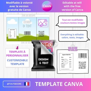 Download Vorlage Canva Verpackung Bonbontüte zum Personalisieren Haribo editierbar Individuelles Bonbontütenetikett ToutSeDire