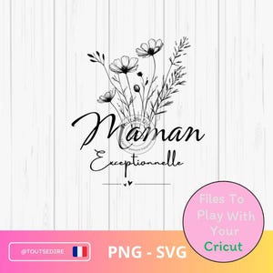 Descarga la cita SVG PNG "Mamá Excepcional" Declaración de Amor Día de la Madre archivo digital Cricut para velas jarrones taza ToutSeDire