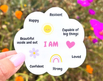 Affirmations Sticker, Mental Health Sticker, Happy Waterproof Decal