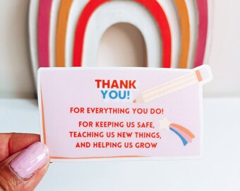 Teacher Appreciation Sticker, Positive Message Waterproof Sticker, Thank You Note Sticker, Teacher Gift,