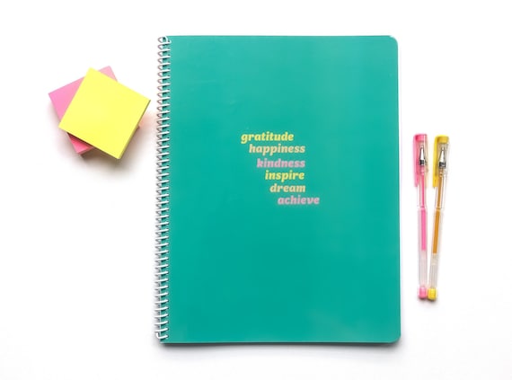 Positive Words Sketchbook, Cute Spiral Kids Notebook, Gratitude Happiness  Journal, Back to School