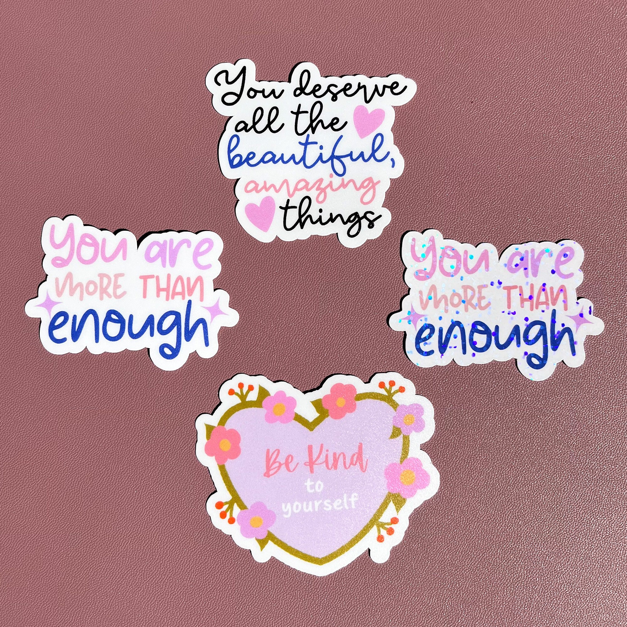 Self-love Sticker Floral Heart Mental Health Sticker, Be Kind ...