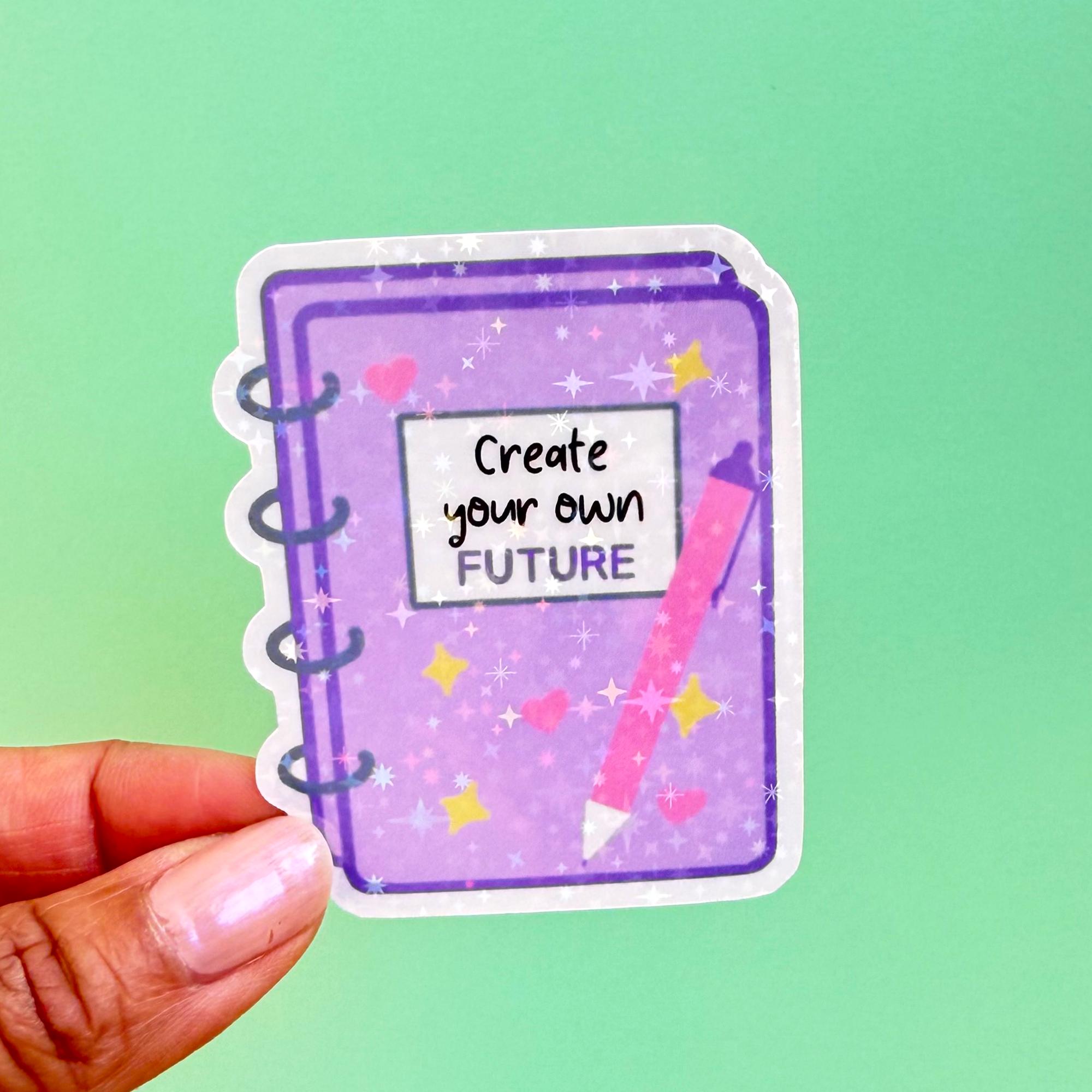 Inspirational Notebook Sticker: Holographic Positive Mental Health ...