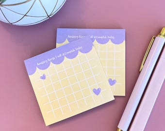 Sticky Notes Note Pad, Cute Kawaii Stationery Gift for Her, Mental Health Post-It Notes, Motivational Quote Note Pad, Cute Teacher Gift