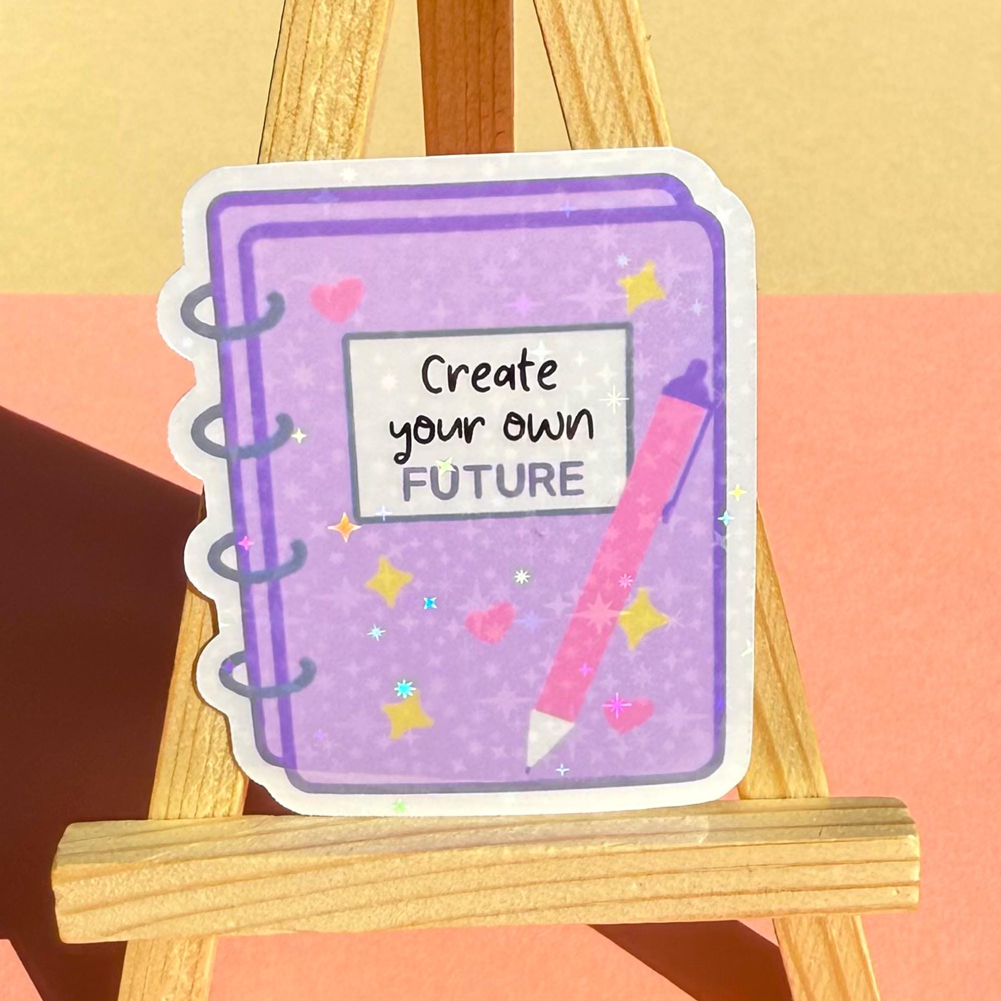 Inspirational Notebook Sticker: Holographic Positive Mental Health ...
