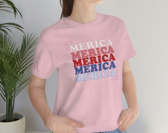 Merica - Camiseta unissex de manga curta em jersey