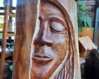 Unique Handmade Wood Carving Sculpture on Stand - Artistic Home Decor | Handcrafted Wood Art | Elegant Decorative Piece
