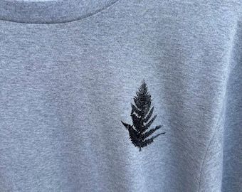 Handprinted Organic Cotton T-Shirt: Nature Fern Print, Unisex