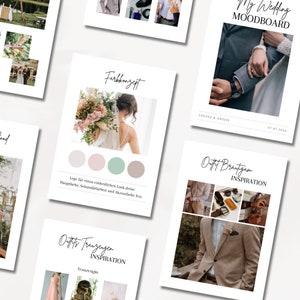 Wedding mood board | 20 Page Wedding Mood Board Template | Canvas Templates | digital vision board
