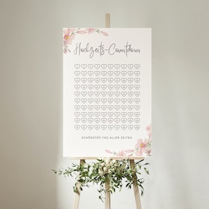 Wedding Countdown 100 Days, Wedding Poster to Print, PDF Download, Din A4 & Din A5, Wedding Gift, Engagement Gift