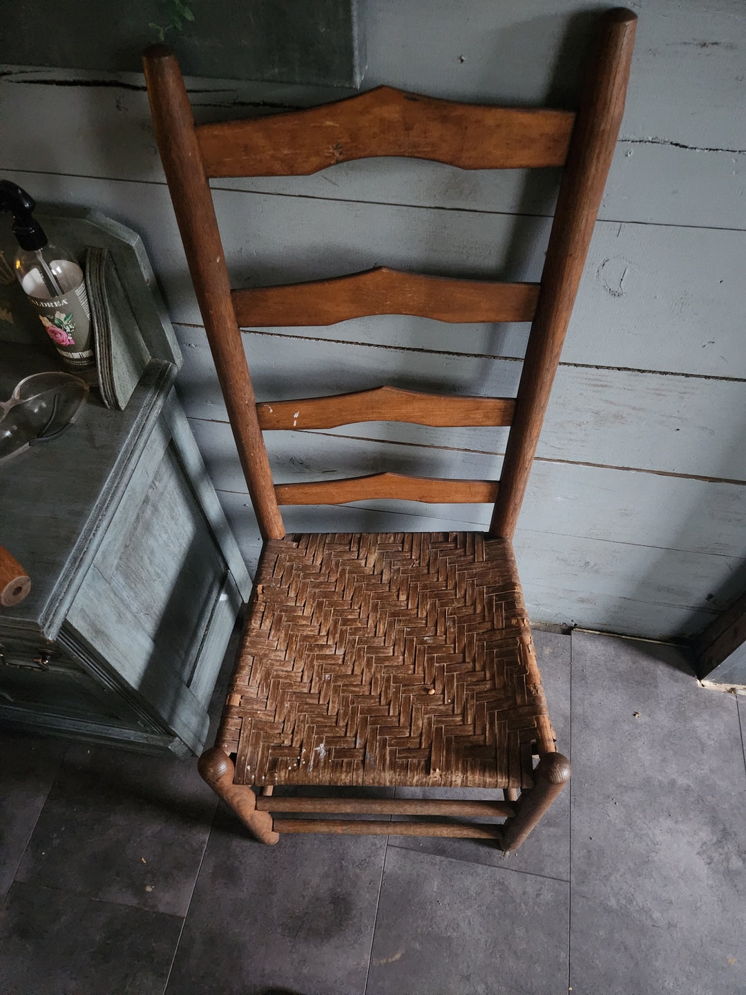 Antique Ladder Back Chair Etsy