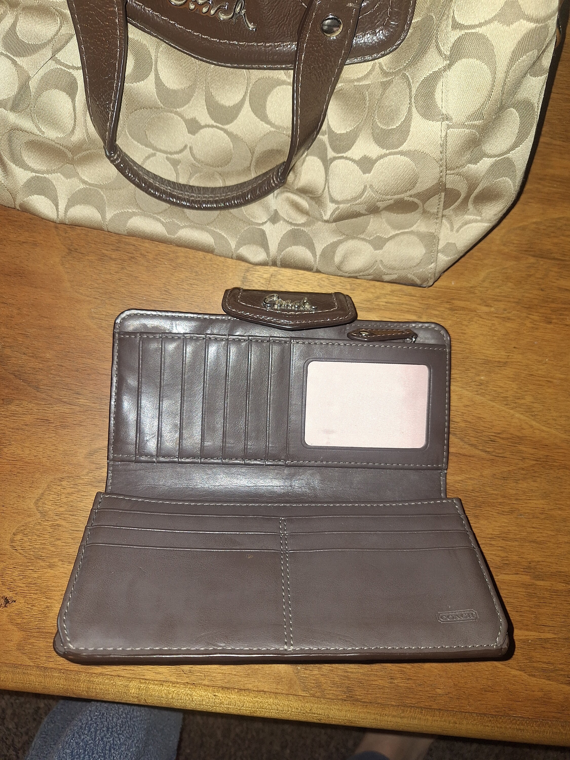 Coach Signature Hand Bag & Matching Wallet Set - Etsy