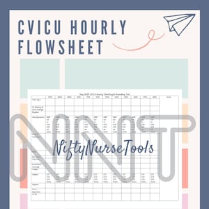 CVICU Hourly Rounding Tool Flowsheet - Digital Download - Etsy