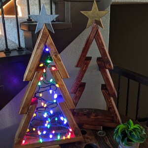 Premium Large Wooden Porch or Tabletop Christmas Tree With Indoor ...