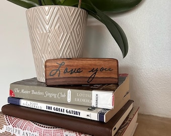 Laser Engraved Handwriting Sign • Walnut Memorial Gift