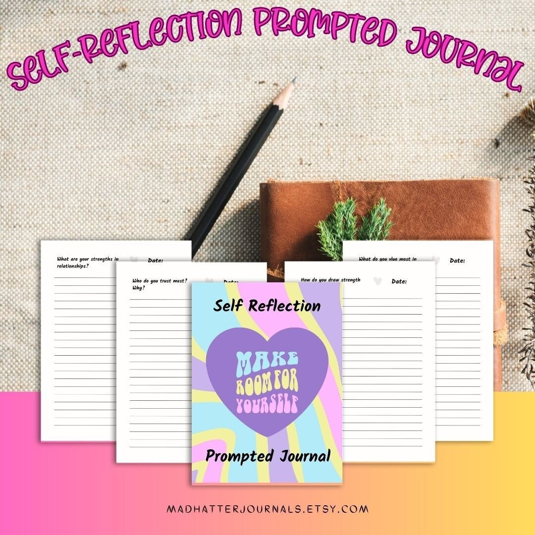 Self-reflection Prompted Journal INSTANT DOWNLOAD 65 Pages - Etsy