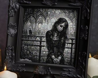 Melancholy Gothic Woman Cross Stitch Pattern (PDF)