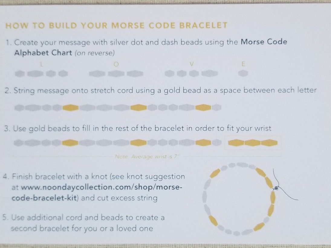 Noonday Collection Morse Code Bracelet Kit 