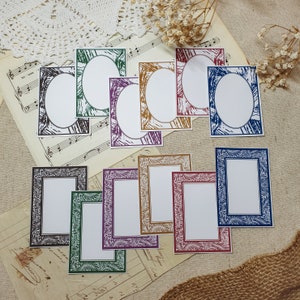 Cornici con motivi / Cornici decorative / Cornici per promemoria I Note Card / Ephemera / Scrapbooking / Junk Journaling / Cornici decorative / Set di 18