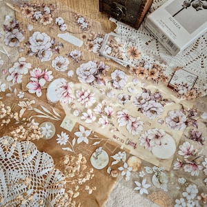Flower PET Tape I PET Tape Sample I One Loop I Glossy PET Tape I Journaling I Crafting I Scrapbooking I Junk Journal I Bullet Journal