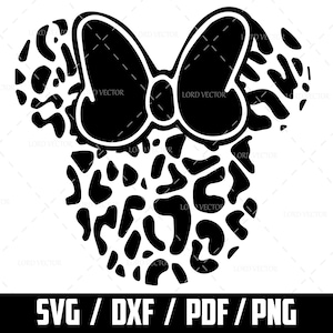 Dessin animé souris léopard SVG, dessin animé souris PNG, fichiers de tête de souris pour Cricut Sublimation, téléchargement numérique