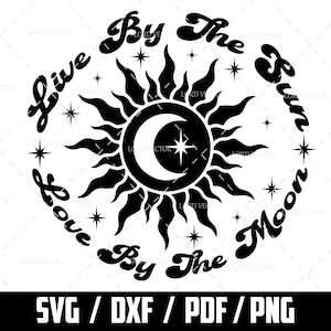 Sun and Moon SVG: Mystical Silhouette Print (Digital Files)