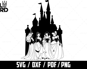 Princess Castle SVG: Cartoon Character Clipart (Digital Download)