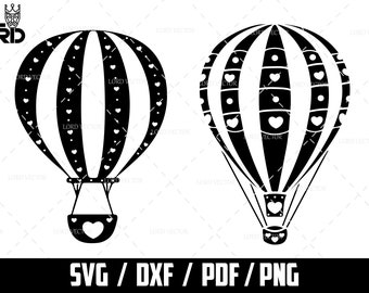 Heißluftballon SVG Bundle, Herz Luftballons SVG schneiden Datei, Heißluftballon SVG, Download