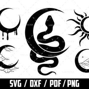 Moon SVG Bundle, Moon Clipart, Mystical Moon SVG, Moon Svg Files For Cricut, Digital Download