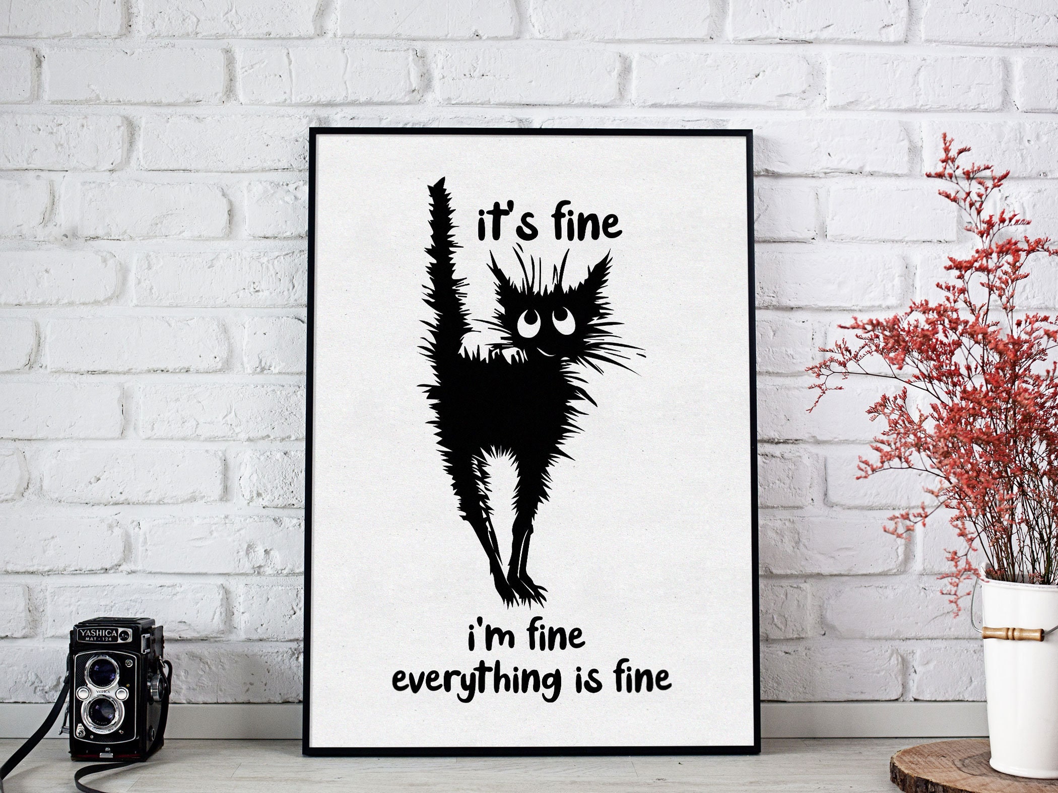 It's Fine Black Cat Electrocuted Svg Funny Cat Etsy
