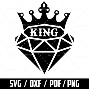 King With Crown SVG, Diamond King Files For Cricut Silhouette, He Is King PNG, Download