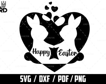 Happy Easter Bunny SVG, PNG, Cute Easter T-Shirt Design (Digital Download)