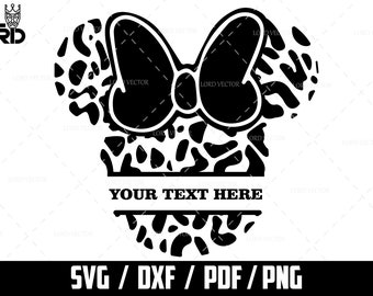 Leopard Mouse Monogram SVG: Cartoon Mouse Head, Cricut & Sublimation Files (Digital Download)