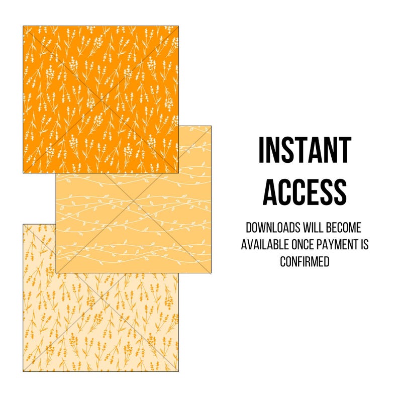 12 Orange Florals Digital Paper: Seamless, Printable, Free for Personal ...